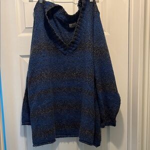 Blue and Gray Women's Sweater
